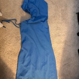 Blue Dress with adjustable Cut Out on side